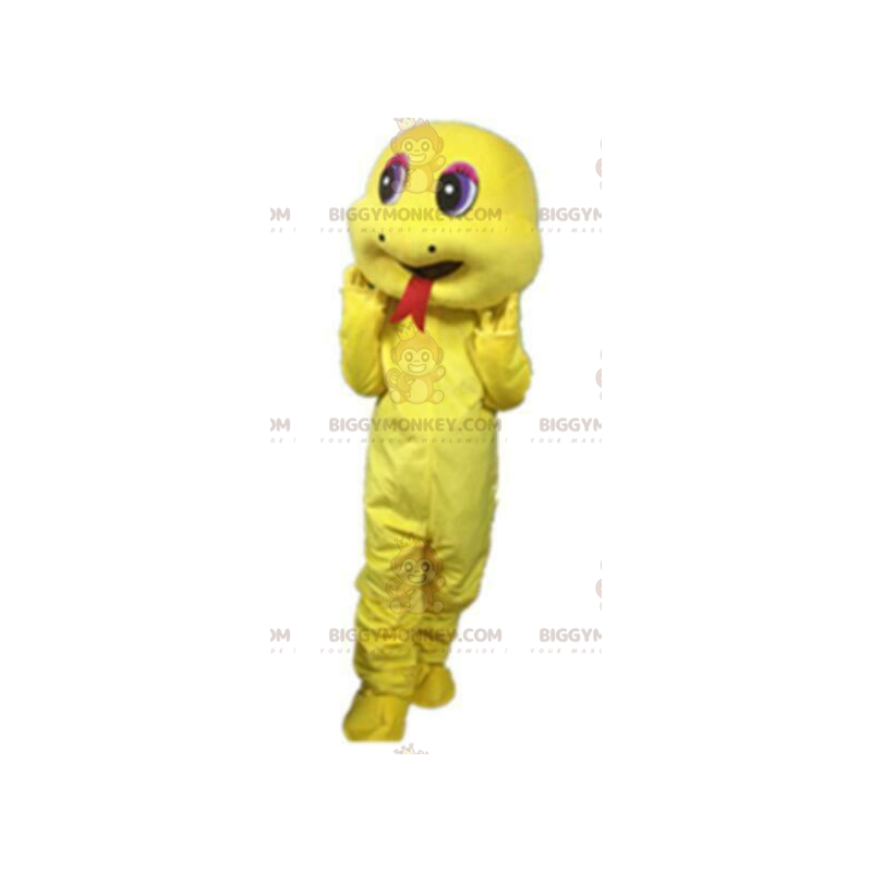 Disfraz de mascota serpiente amarilla BIGGYMONKEY™, disfraz de Disfraz de mascota serpiente amarilla BIGGYMONKEY™, disfraz de