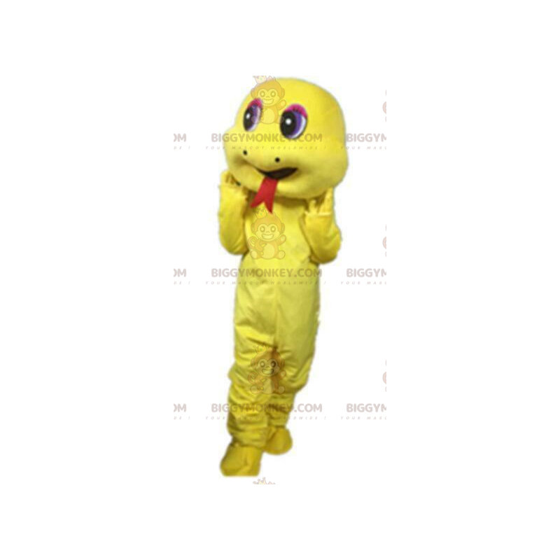 Yellow snake BIGGYMONKEY™ mascot costume, salamander costume -
