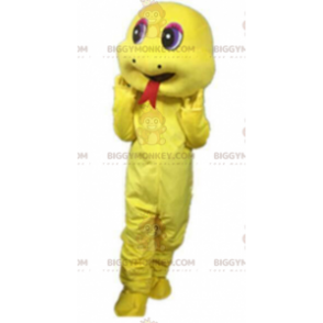Yellow snake BIGGYMONKEY™ mascot costume, salamander costume –