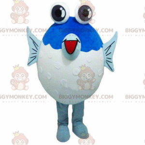 Giant fish BIGGYMONKEY™ mascot costume, blue fish costume -
