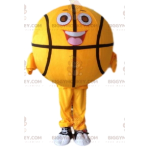 Mascotte de ballon de basket géant. Costume de ballon de basket