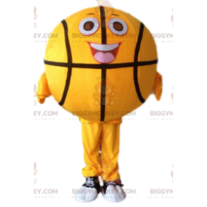 Disfraz de mascota BIGGYMONKEY™ de baloncesto amarillo, disfraz