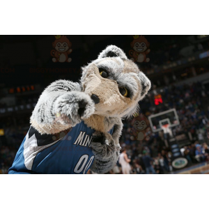 Alle harige grijze en bruine wolf BIGGYMONKEY™ mascottekostuum