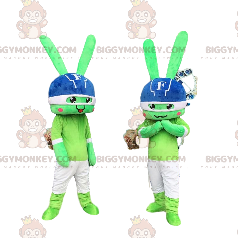 2 BIGGYMONKEY™s mascot of green rabbits, rabbit Sizes L (175-180CM)