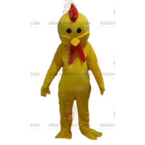 BIGGYMONKEY™ yellow rooster mascot costume, hen costume, bird