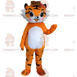Στολή μασκότ Tigress BIGGYMONKEY™, πορτοκαλί στολή τίγρης