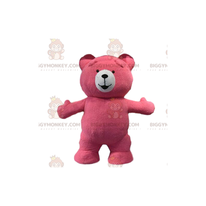 Roze teddy BIGGYMONKEY™ mascottekostuum, roze teddybeerkostuum Roze teddy BIGGYMONKEY™ mascottekostuum, roze teddybeerkostuum