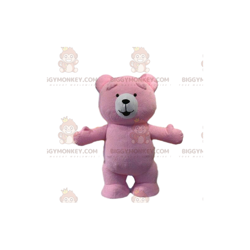 BIGGYMONKEY™ pink bear mascot costume, pink teddy bear costume BIGGYMONKEY™ pink bear mascot costume, pink teddy bear costume