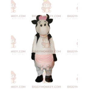 Kostým maskota bílé a černé krávy BIGGYMONKEY™, kostým z hovězí kůže - Krávy maskoti - BIGGYMONKEY_08379 - BiggyMonkey.com