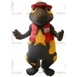 BIGGYMONKEY™ Mascot Costume Cute Black and Yellow Salamander