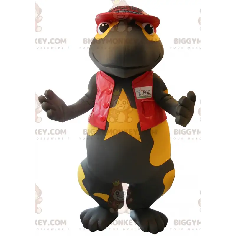 BIGGYMONKEY™ Mascot Costume Cute Black and Yellow Salamander BIGGYMONKEY™ Mascot Costume Cute Black and Yellow Salamander