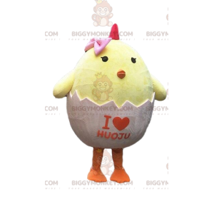Στολή μασκότ Chick BIGGYMONKEY™, στολή αυγού, κέλυφος αυγού -