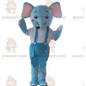 Blå elefant BIGGYMONKEY™ maskot kostume, pachyderm kostume