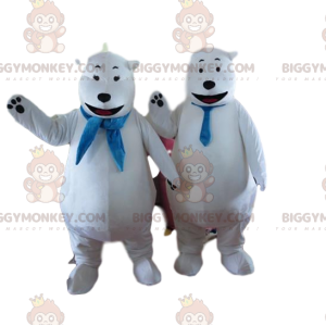 2 niedźwiedzie polarne, maskotka niedźwiedzia polarnego
