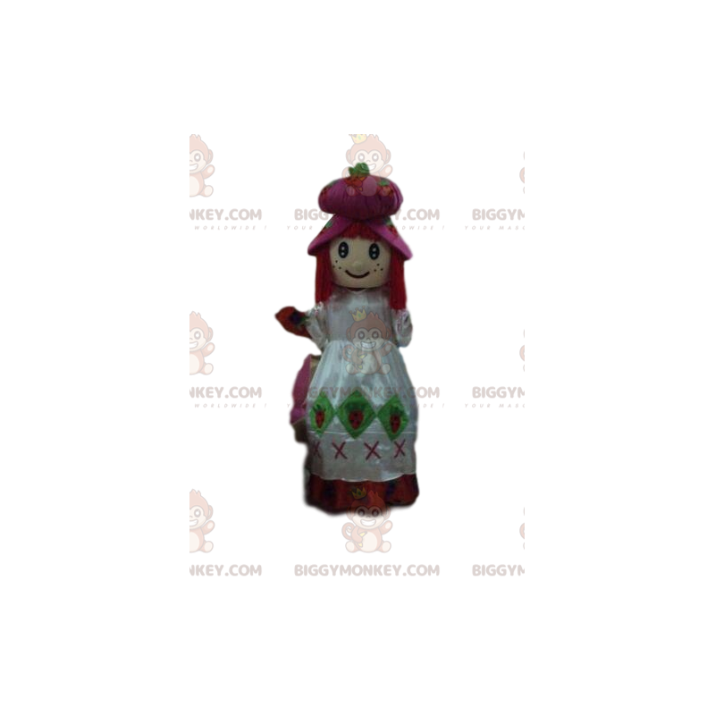 Traje de mascote BIGGYMONKEY™ de Moranguinho, traje de menina – Traje de mascote BIGGYMONKEY™ de Moranguinho, traje de menina –