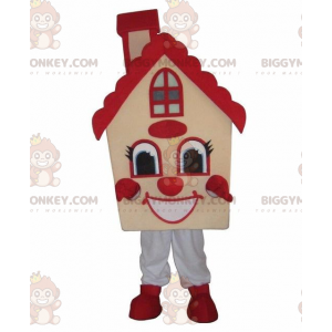 Yellow house BIGGYMONKEY™ mascot costume, dwelling costume