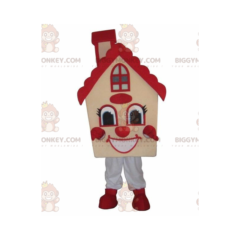Gelbes Haus BIGGYMONKEY™ Maskottchenkostüm, Wohnkostüm Gelbes Haus BIGGYMONKEY™ Maskottchenkostüm, Wohnkostüm