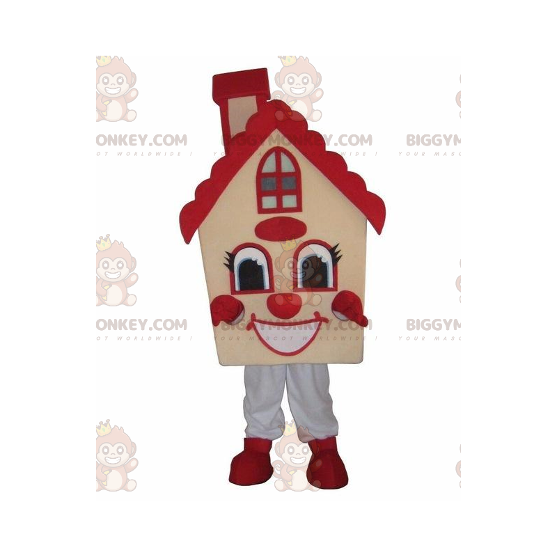 Yellow house BIGGYMONKEY™ mascot costume, dwelling costume