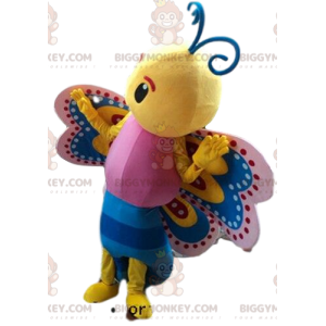 Costume de mascotte BIGGYMONKEY™ de papillon multicolore