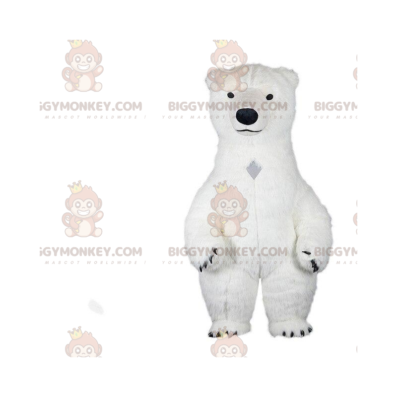 Witte beer BIGGYMONKEY™ mascottekostuum, ijsbeerkostuum, witte Witte beer BIGGYMONKEY™ mascottekostuum, ijsbeerkostuum, witte