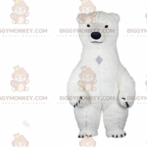 Kostým maskota bílého medvěda BIGGYMONKEY™, kostým ledního medvěda, bílé maškarní šaty - Maskot medvěda - BiggyMonkey.com