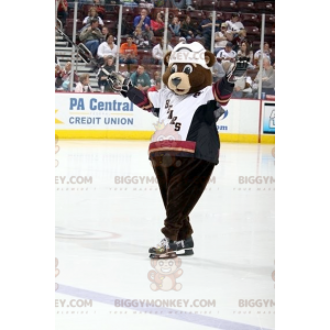 BIGGYMONKEY™ Costume da mascotte da orso bruno in completo da