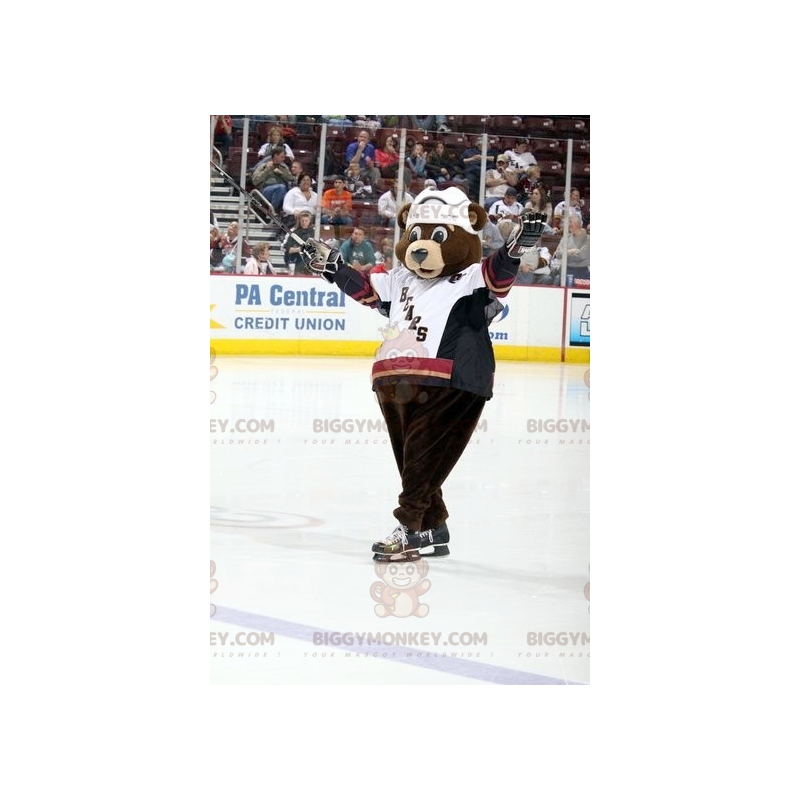 BIGGYMONKEY™ Brown Bear Mascot Costume In Hockey Outfit – BIGGYMONKEY™ Brown Bear Mascot Costume In Hockey Outfit –
