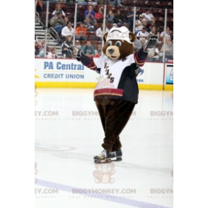 BIGGYMONKEY™ Costume da mascotte da orso bruno in completo da