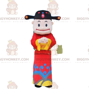 Asian Man God of Wealth BIGGYMONKEY™ Mascot Costume -
