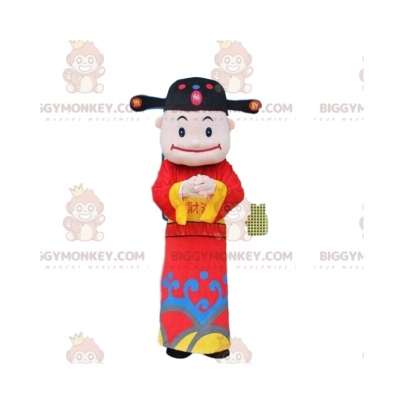 Fato de Mascote Homem Asiático Deus da Riqueza BIGGYMONKEY™ – Fato de Mascote Homem Asiático Deus da Riqueza BIGGYMONKEY™ –