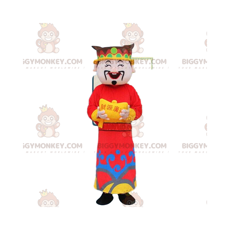 BIGGYMONKEY™ Disfraz de mascota del dios de la riqueza de hombre chino asiático - Mascotas de hombres - BiggyMonkey.com