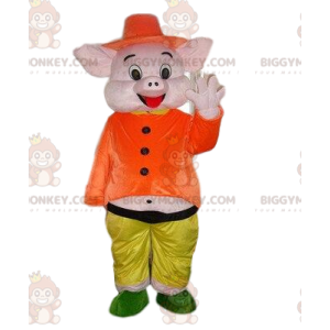 Pink pig BIGGYMONKEY™ mascot costume, 3 little pigs costume -