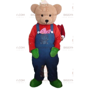 BIGGYMONKEY™ maskot kostume bamse, brun bjørn kostume -