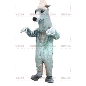 Greyhound BIGGYMONKEY™ Maskottchenkostüm, Hundekostüm, weißer
