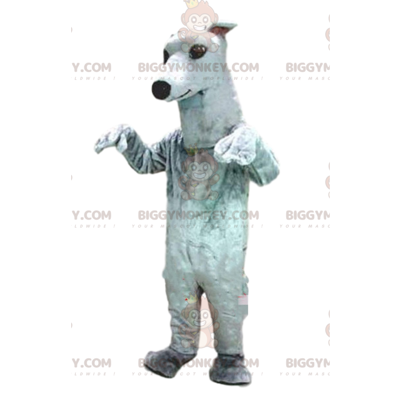 Maskotka Greyhound BIGGYMONKEY™, kostium psa, biały pies - Maskotka Greyhound BIGGYMONKEY™, kostium psa, biały pies -