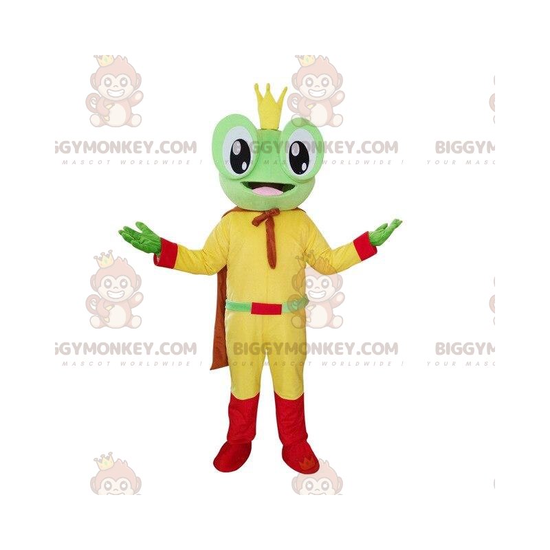 Traje de mascota de rana BIGGYMONKEY™, traje de rey, traje de héroe - Mascotas de rana - BIGGYMONKEY_08425 - BiggyMonkey.com