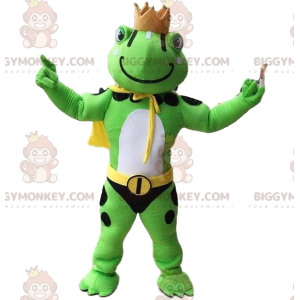 Στολή μασκότ Frog BIGGYMONKEY™, στολή βασιλιά, στολή ήρωα -