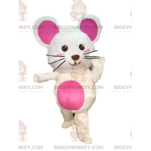 Costume da mascotte BIGGYMONKEY™ da topo bianco, costume da