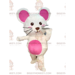 Weiße Maus BIGGYMONKEY™ Maskottchenkostüm, Nagetierkostüm