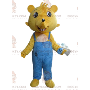Yellow mouse BIGGYMONKEY™ mascot costume, rat costume, rodent