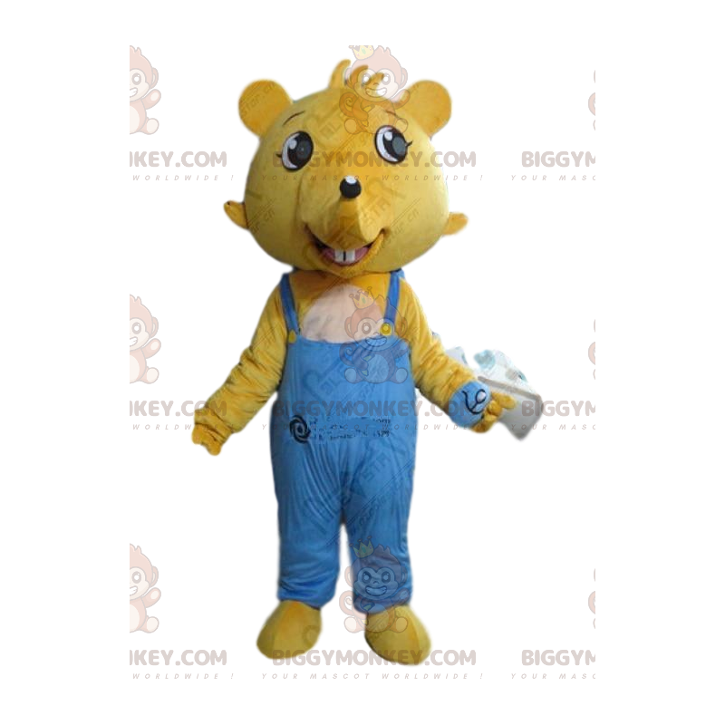 Yellow mouse BIGGYMONKEY™ mascot costume, rat costume, rodent