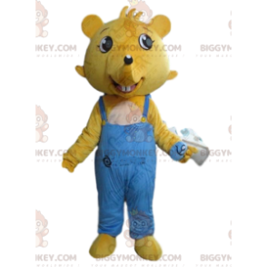 Yellow mouse BIGGYMONKEY™ mascot costume, rat costume, rodent