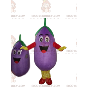 Traje de mascote de berinjela BIGGYMONKEY™, fantasia de