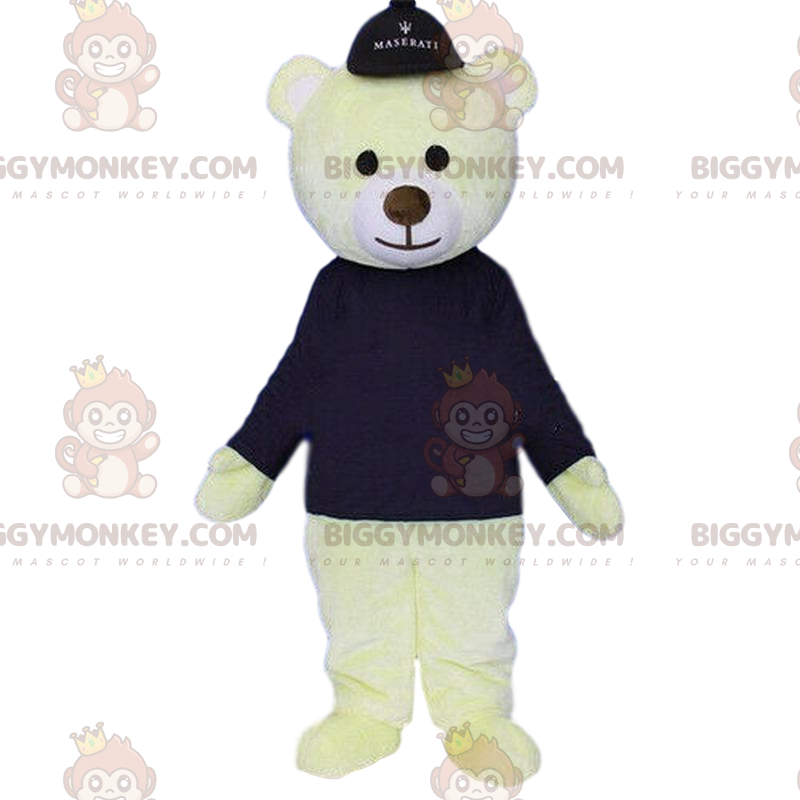 Traje de mascote BIGGYMONKEY™ de urso branco, urso polar Traje de mascote BIGGYMONKEY™ de urso branco, urso polar