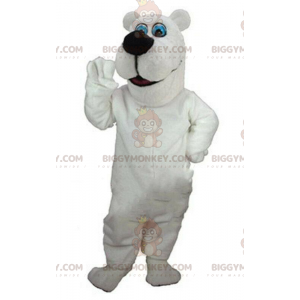 White teddy BIGGYMONKEY™ mascot costume, white bear costume