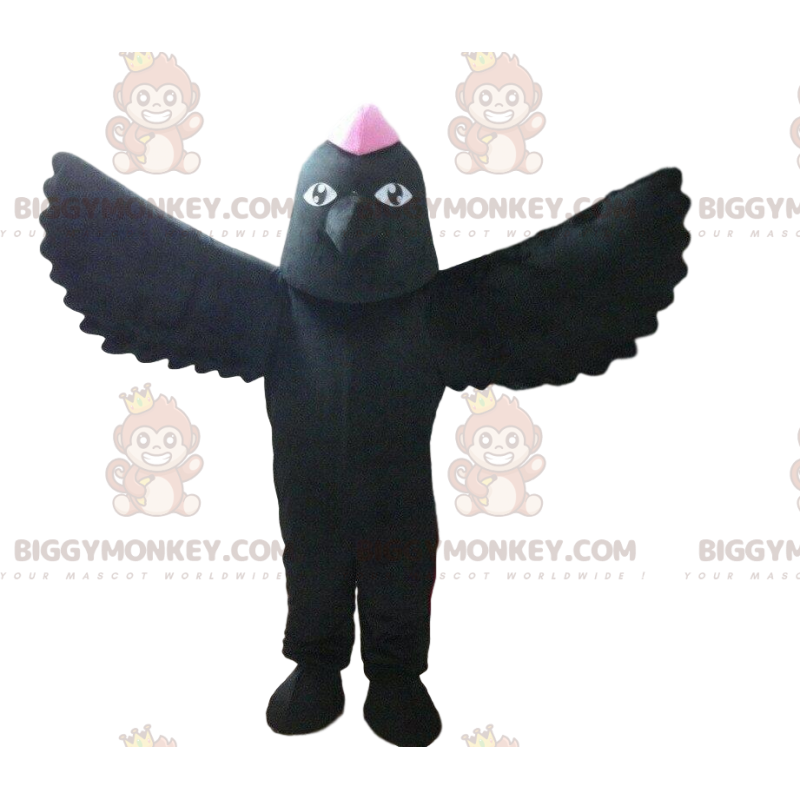 Disfraz de mascota de pájaro negro BIGGYMONKEY™ Tamaño L (175-180 CM)