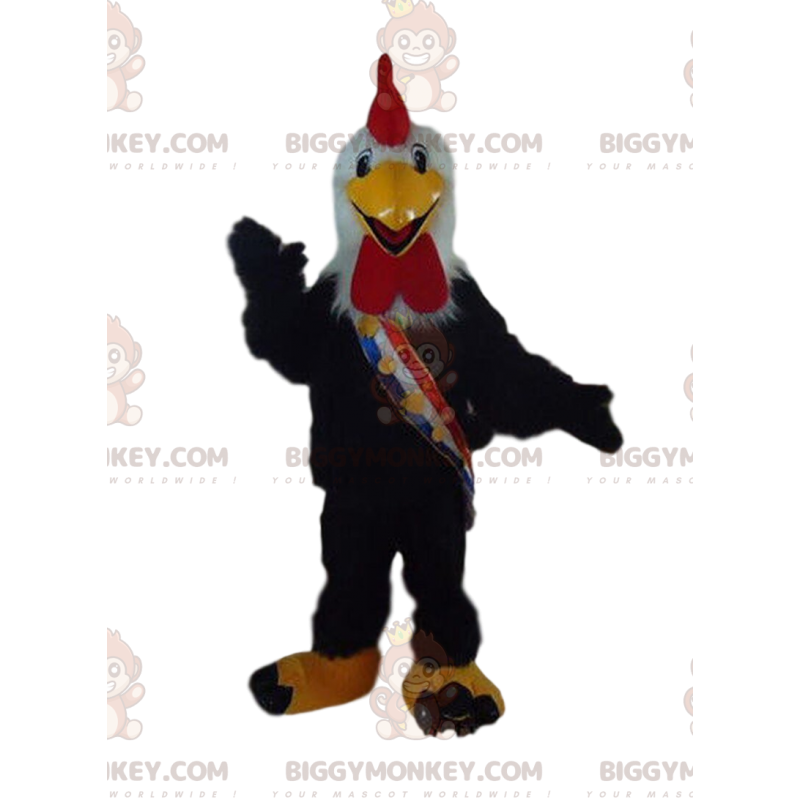 Black rooster BIGGYMONKEY™ mascot costume, chicken costume, hen