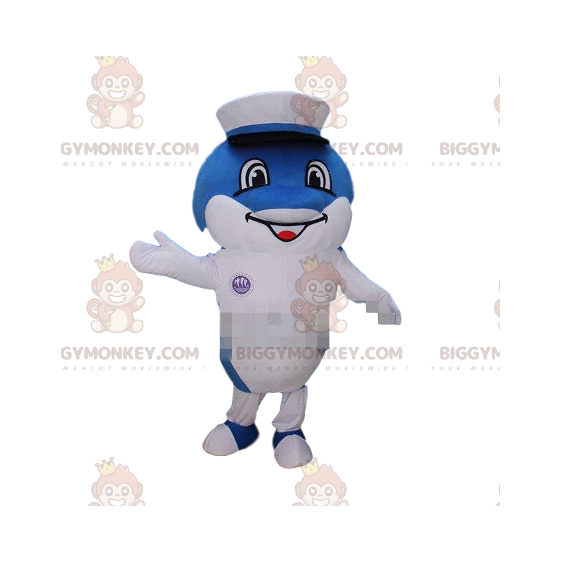 Kostium maskotki niebiesko-białego delfina BIGGYMONKEY™ Kostium maskotki niebiesko-białego delfina BIGGYMONKEY™