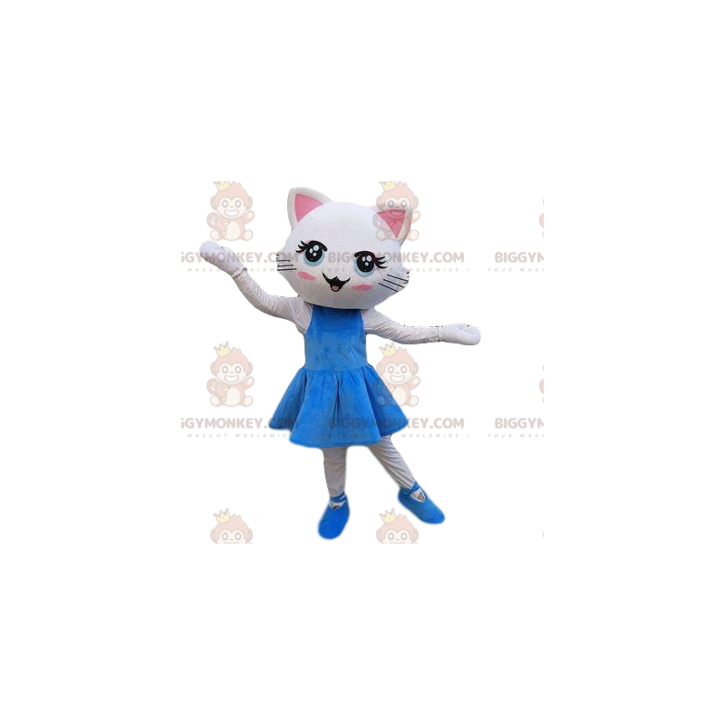 Disfraz de mascota BIGGYMONKEY™ de gato blanco con vestido