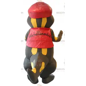 BIGGYMONKEY™ Mascot Costume Cute Black and Yellow Salamander